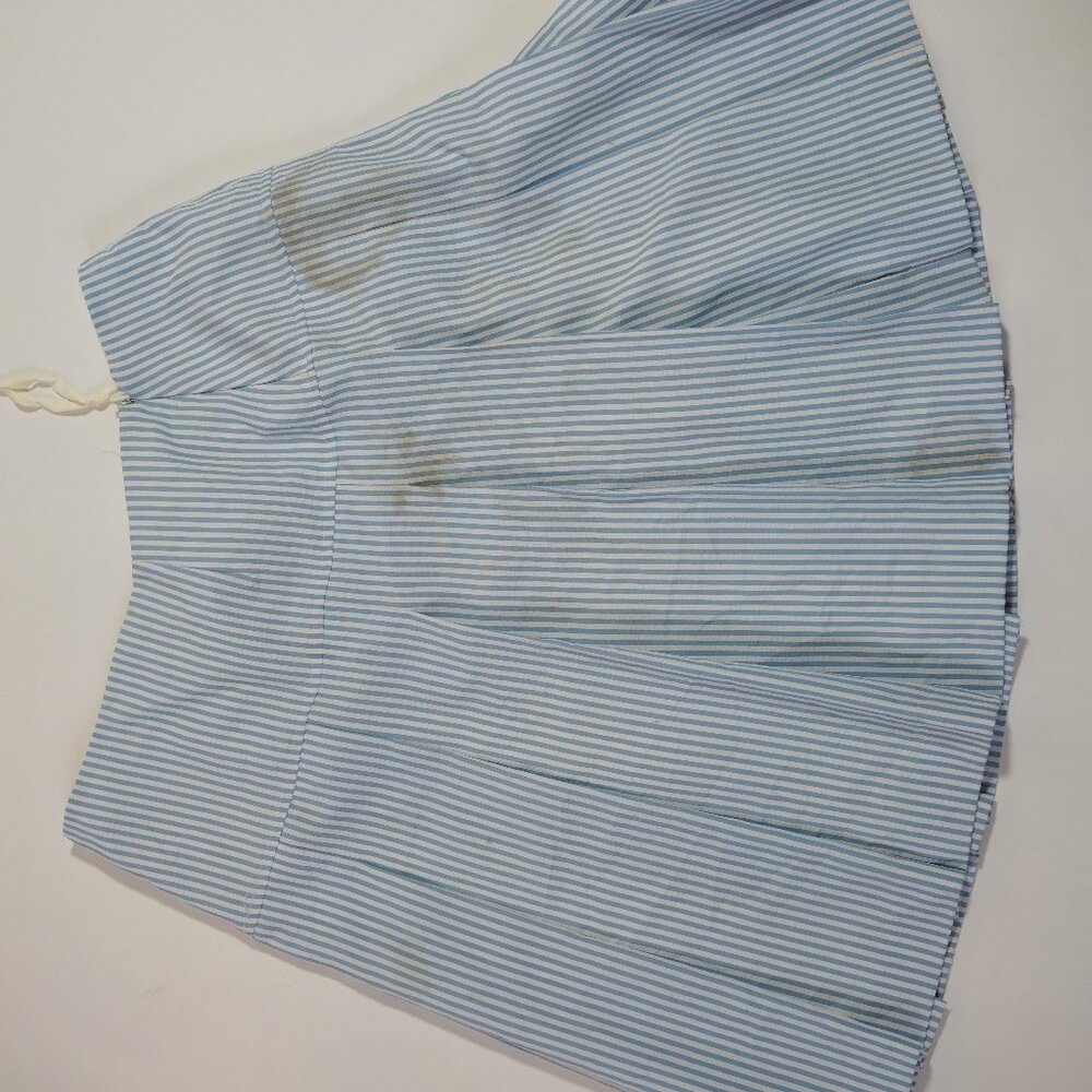 Talbots Blue Striped Skirt Size 10P Petites Stained Pre-Owned